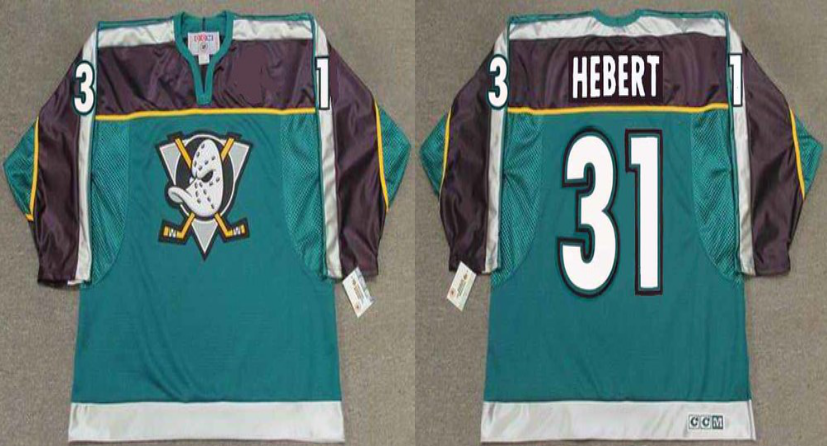 2019 Men Anaheim Ducks #31 Hebert green CCM NHL jerseys->anaheim ducks->NHL Jersey